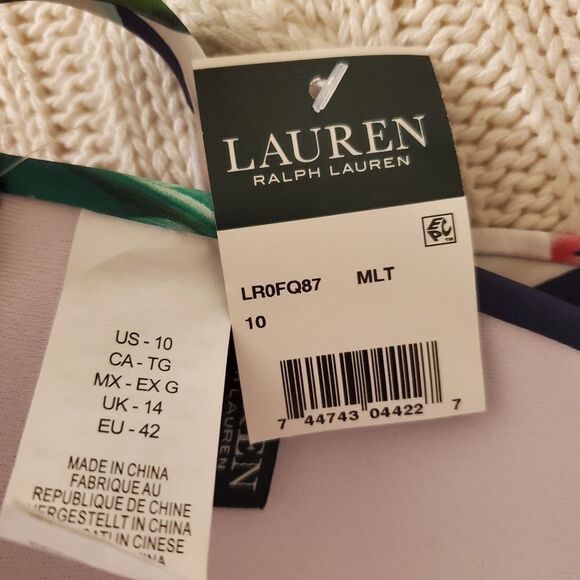 Ralph Lauren Watercolor Tropical Floral Bikini Top - Picture 7 of 10